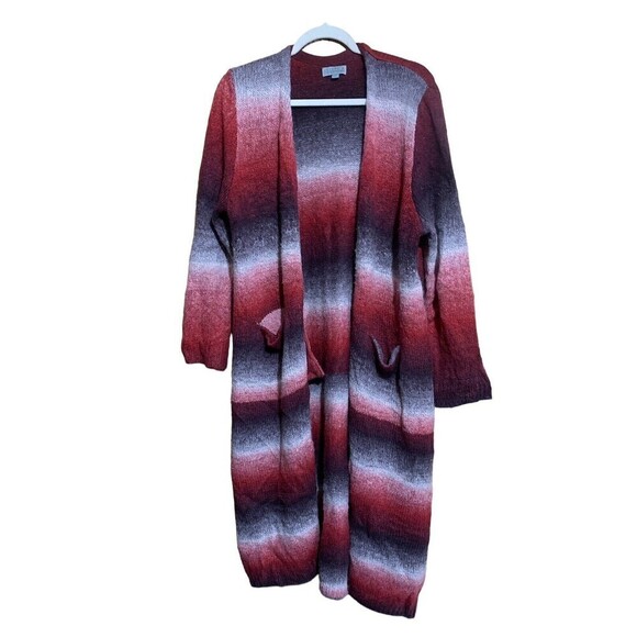 Joseph A Womens Size XL Multicolor Ombre Open Front Wool Blend Cardigan Duster - Picture 1 of 7
